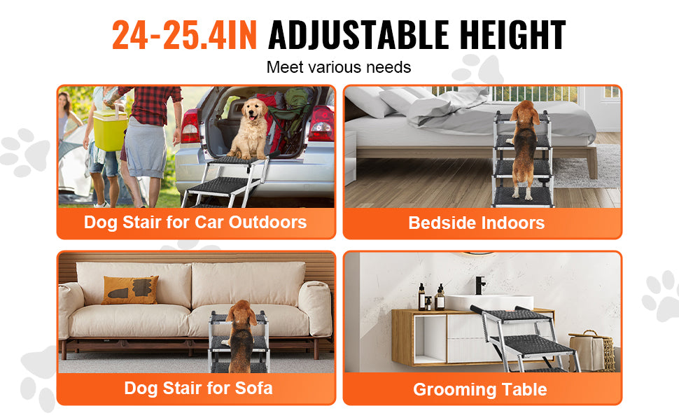 SucceBuy Folding Portable Dog Car Steps For SUV And Cars