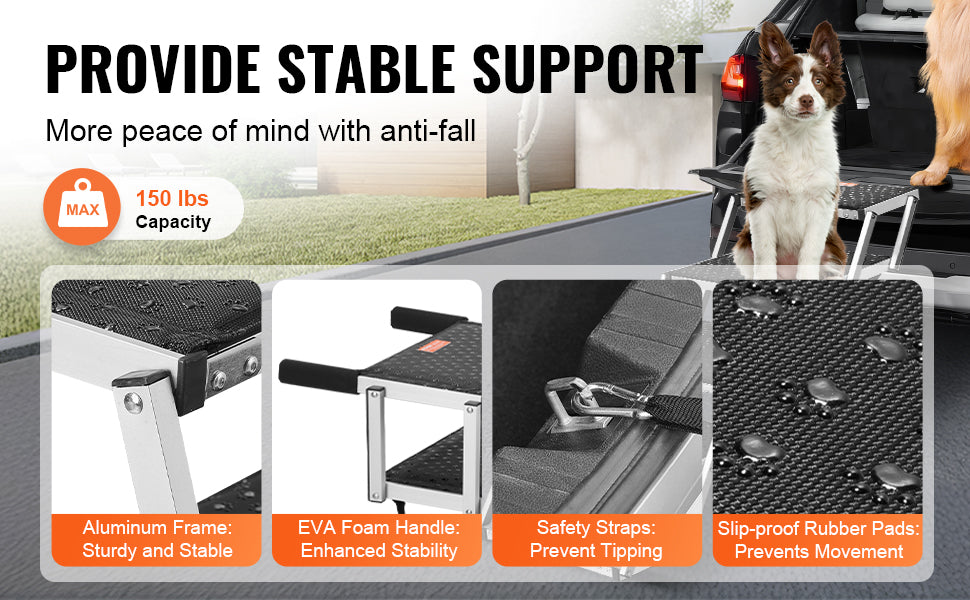 SucceBuy Folding Portable Dog Car Steps For SUV And Cars